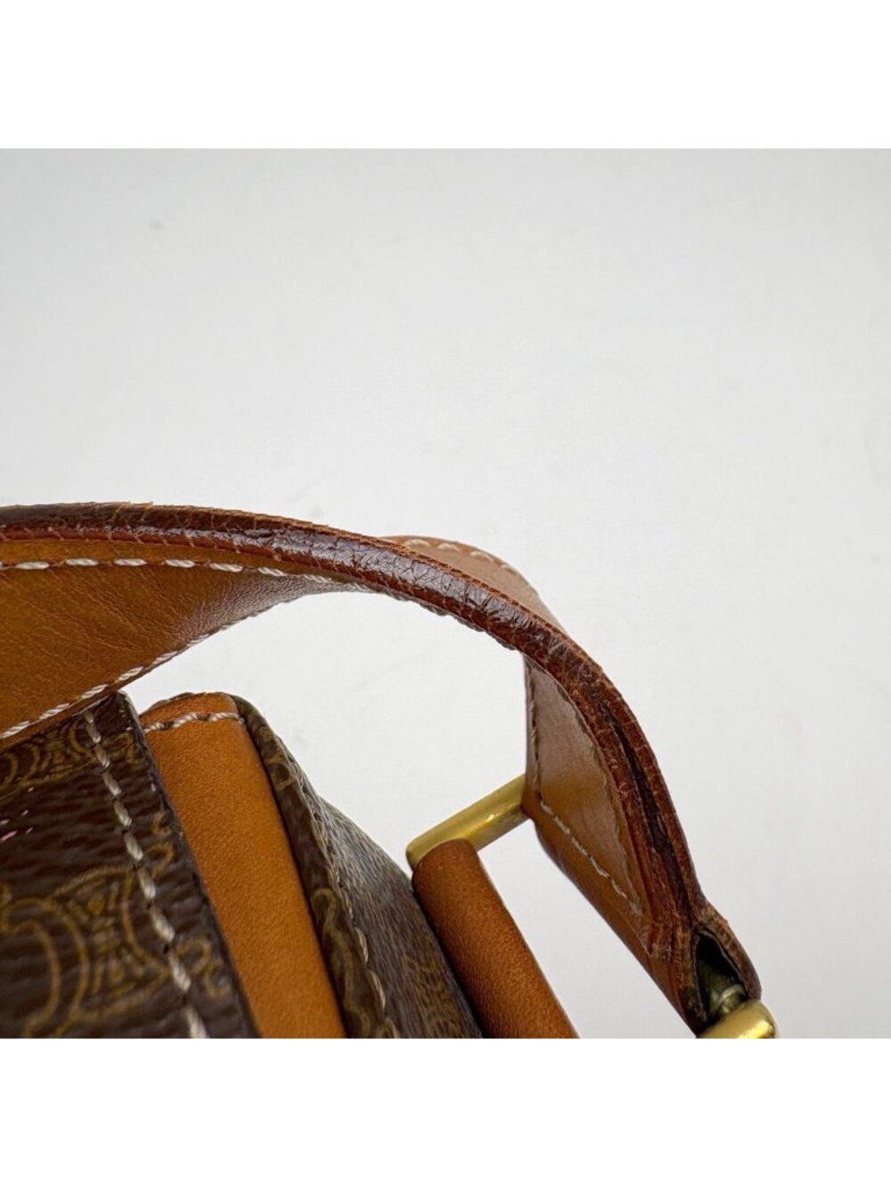 Celine Macadam Shoulder Bag Circle Logo Brown - Picture 5 of 11
